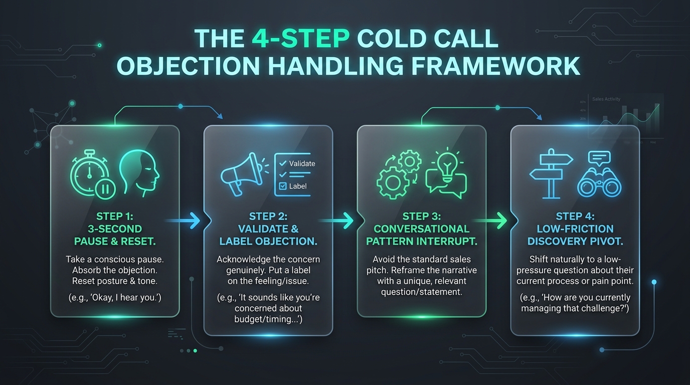 The 4-Step Cold Call Objection Handling Framework Infographic